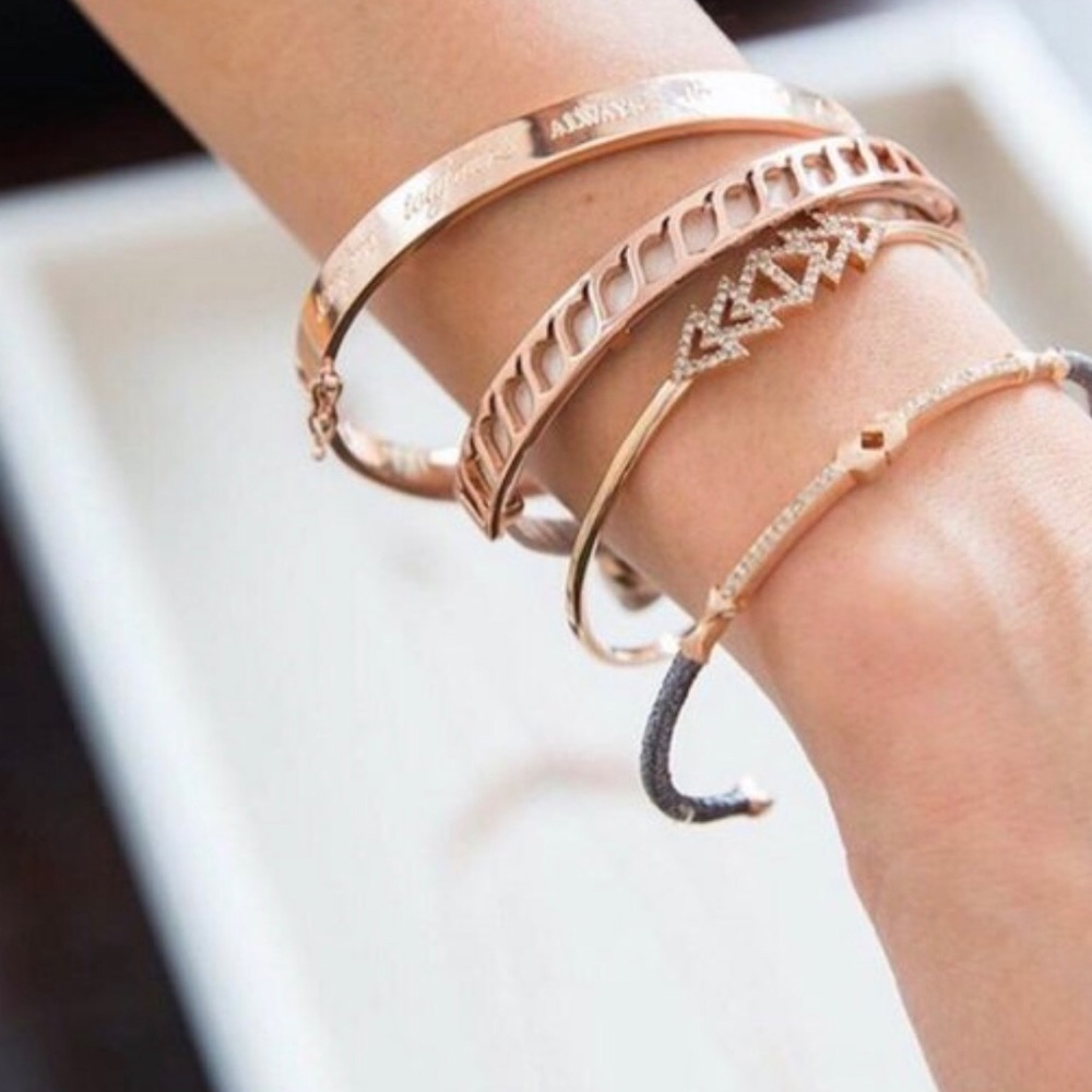 Stella & Dot | Dainty Rose Gold Bracelet Resilience Cuff - Picture 4 of 8